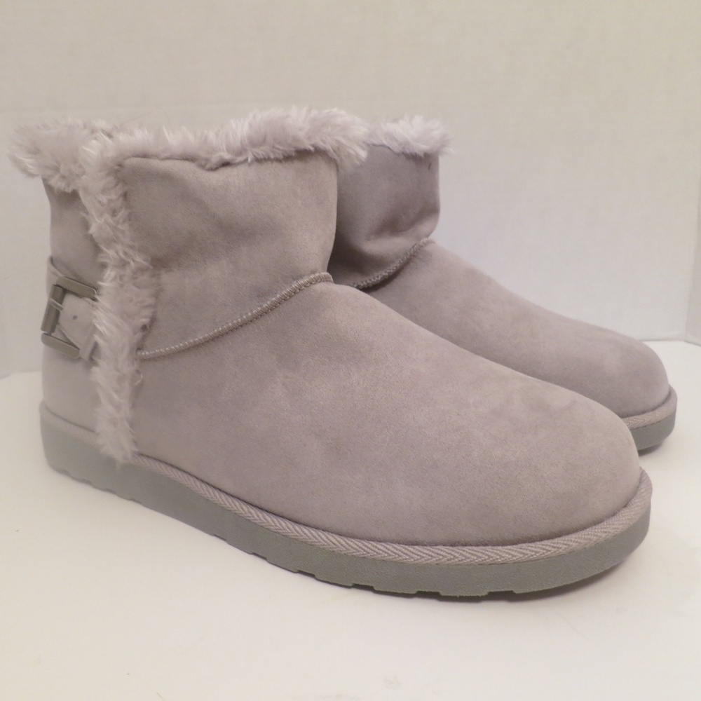New Gray Plush Winter Boots SO Hangout Size 10